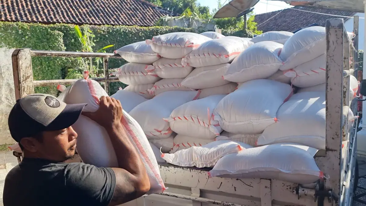 Proses penyaluran beras cadangan pangan. Stok di Buleleng saat ini dinilai masih sangat minim dibanding target yang ditetapkan. (dok radarbadung.jawapos.com) 