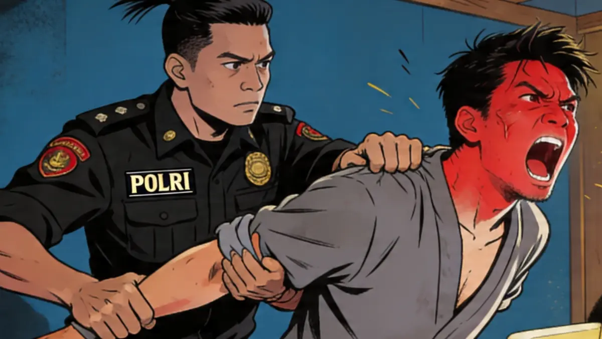 Ilustrasi, polisi menangkap seorang pria pelaku pemukulan seorang wanita di spa karena tak puas. (Ai) 