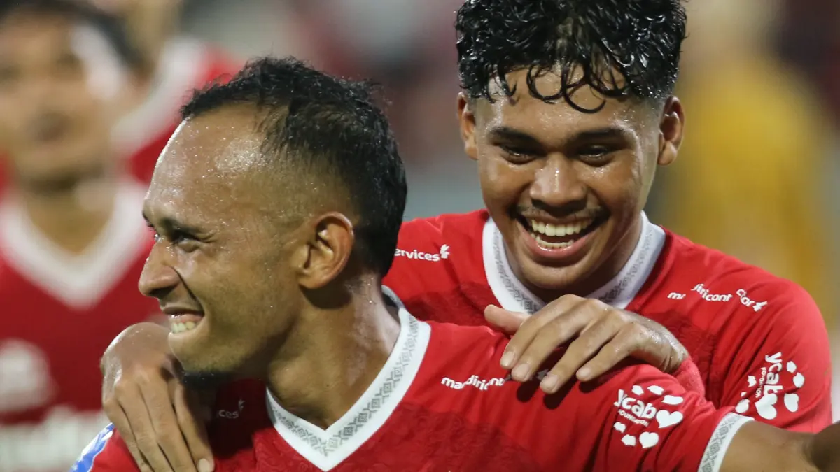 Pemain Bali United Irfan Jaya merayakan gol yang dicetak ke gawang Bhayangkara Presisi Indonesia FC dalam laga pekan ke-33 Super League 2025/2026 di Stadion Kapten I Wayan Dipta, Gianyar, Minggu (17/5) kemarin. (Foto Miftahuddin M. Halim)&nbsp;