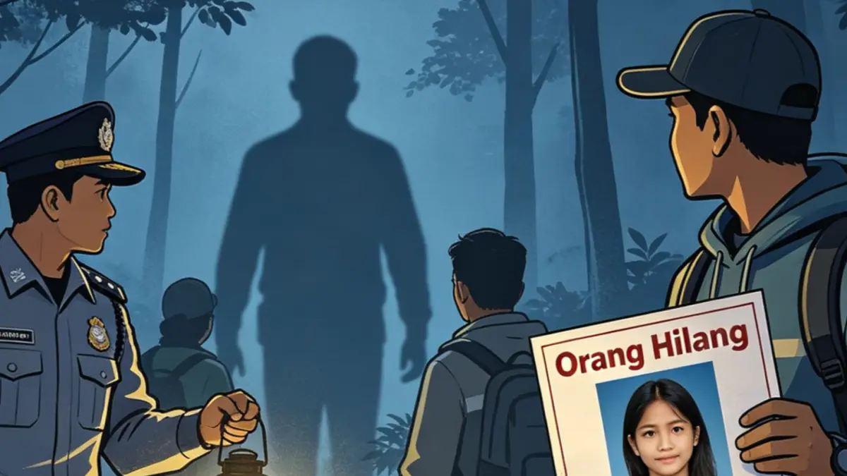 Ilustrasi pencarian orang hilang. Polsek Manggis menyelidiki kasus hilangnya seorang perempuan yang terakhir kali berpamitan akan pergi bekerja.(Ai) 