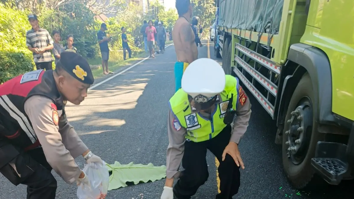 Kondisi tempat kejadian perkara kecelakaan lalu lintas di jalur Denpasar–Gilimanuk, wilayah Candikusuma, Kecamatan Melaya, Sabtu (30/5) lalu. (Foto Polsek) 