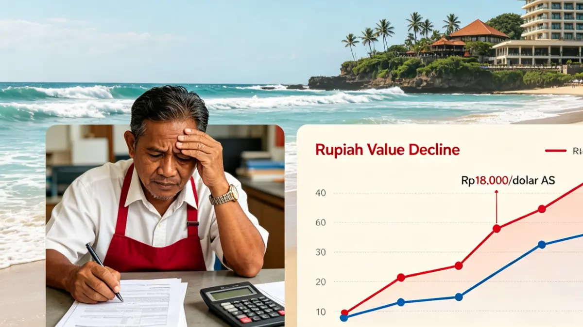 Ilustrasi, pengusaha di Bali pusing dengan nilai tukar rupiah terus tertekan dan pada Kamis (4/6) sempat menembus level Rp18.000 per satu Dolar AS.(Ai) 
