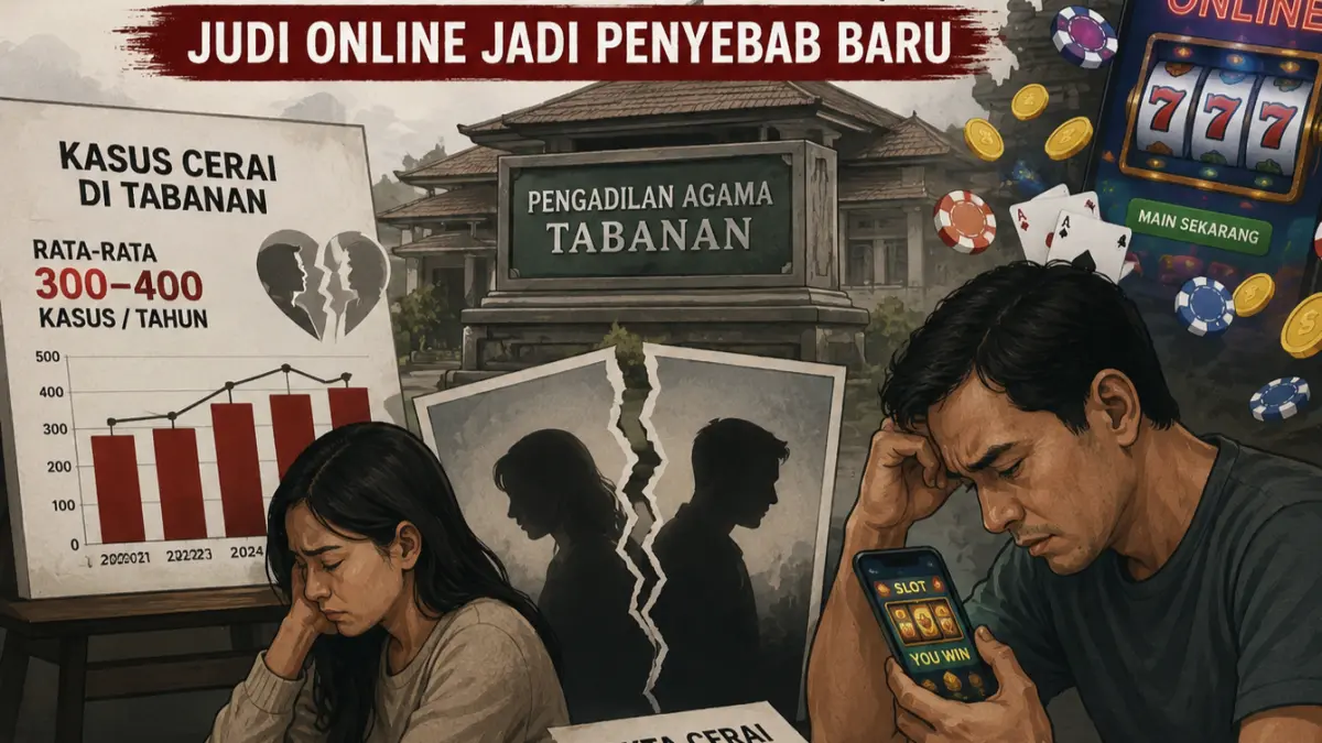 Ilustrasi kasus perceraian di Tabanan Bali. Rata-rata 300–400 Kasus per Tahun, Judi Online Jadi Salah Satu Pemicu Perceraian di Tabanan. 