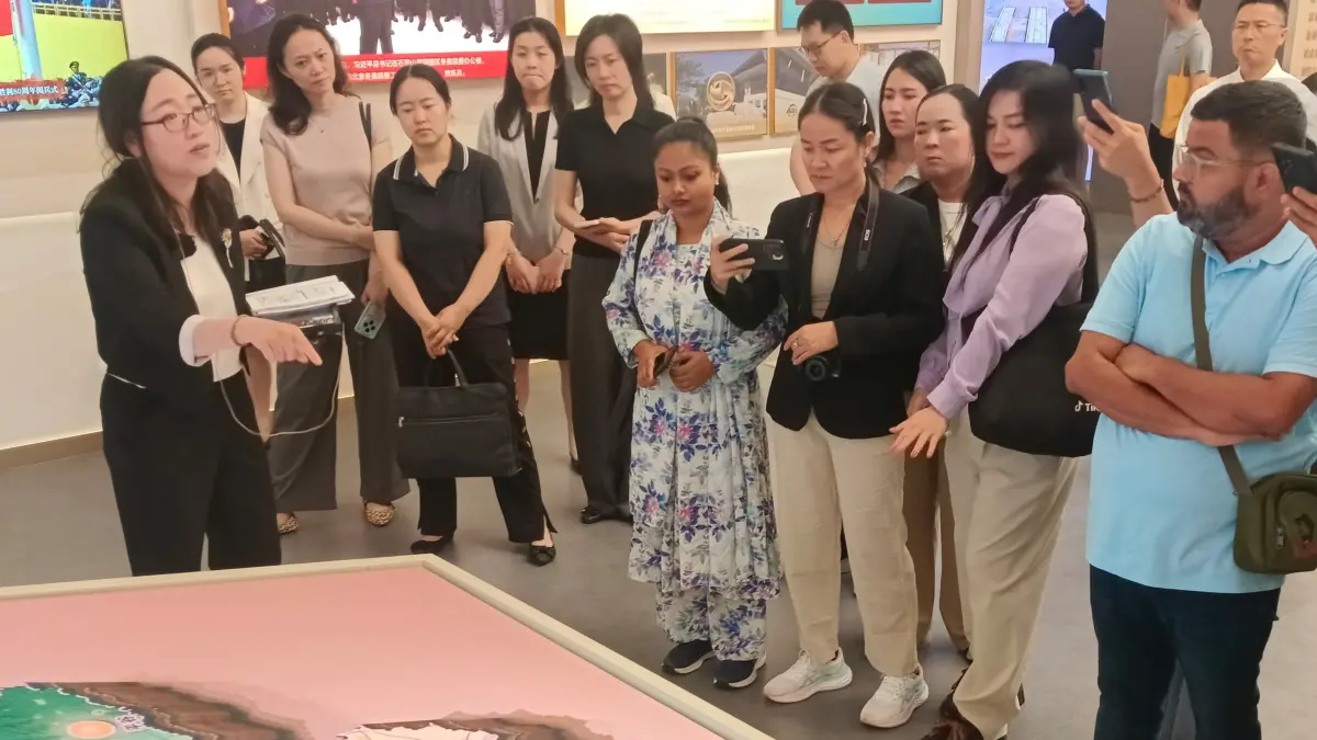 Suasana di Ruang Kelas Tematik yang berada di area Beijing CPC Municipal Committee Party School. Fasilitas ini menjadi wahan untuk mengenalkan perkembangan Beijing.(Foto Eka Prasetya)&nbsp;