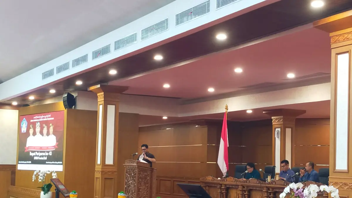 Rapat Paripurna ke-43 DPRD Provinsi Bali Masa Persidangan III Tahun Sidang 2025–2026, Jumat pagi. (Foto Ni Kadek Novi Febriani)&nbsp;