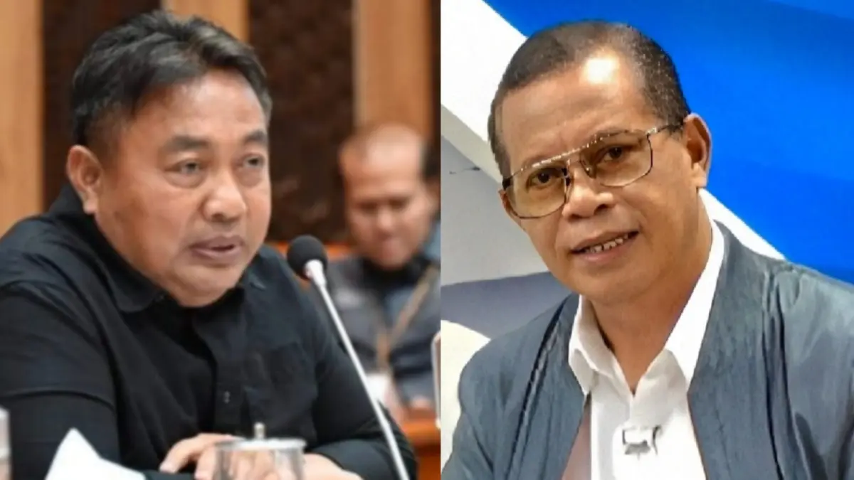 Ahhli Pers sekaligus jurnalis senior Bali, Emanuel Dewata Oja (kanan) dan Anggota Komisi III DPR RI Fraksi PDI Perjuangan, I Nyoman Parta. (Istimewa) 