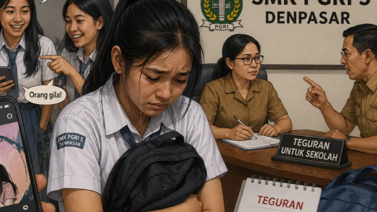 Ilustrasi, Siswi SMK PGRI 5 Denpasar tertekan buntut twibbon MPLS, Sekolah Ditegur Disdikpora. (Ai) 
