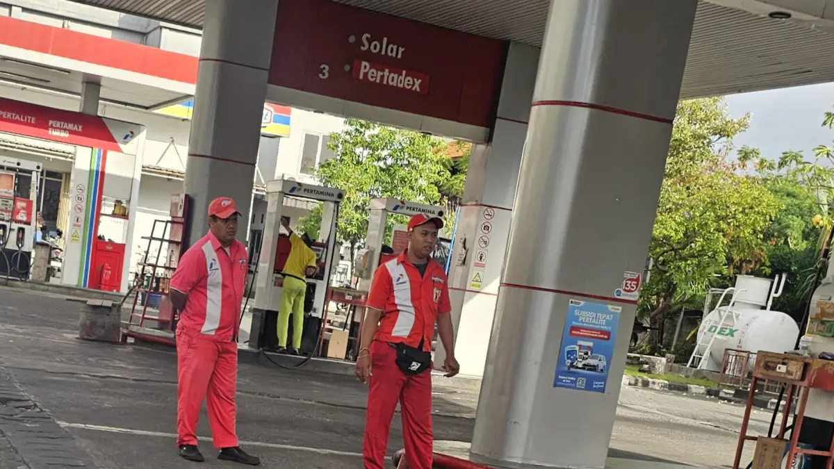 SPBU di Jalan Dewi Sri saat stok Pertalite kosong beberapa hari lalu.(Foto Ni Kadek Novi Febriani)