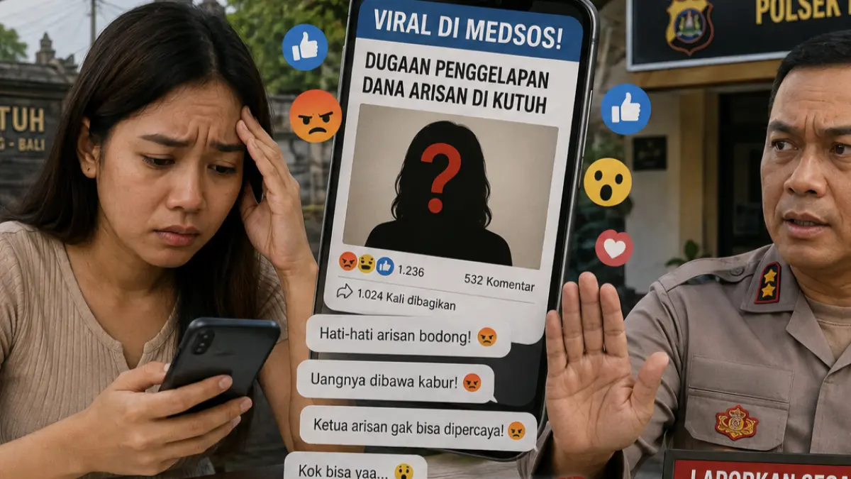 Viral. Penyelidikan kasus penggelapan dana arisan di Desa Kutuh, Kecamatan Kintamani, dihentikan polisi.(Ai)