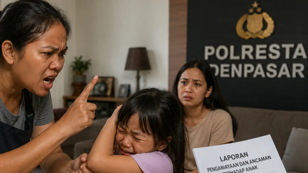 Ilustrasi.Asisten rumah tangga bernama Emy Kusmiyati, 29, dilaporkan ke Polresta Denpasar atas dugaan penganiayaan dan ancaman terhadap anak majikannya yang berusia 7 tahun.(Ai)