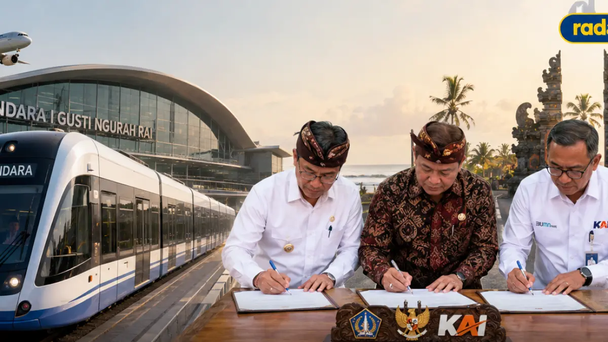 Pembangunan moda transportasi kereta api di Bali. (Ai)