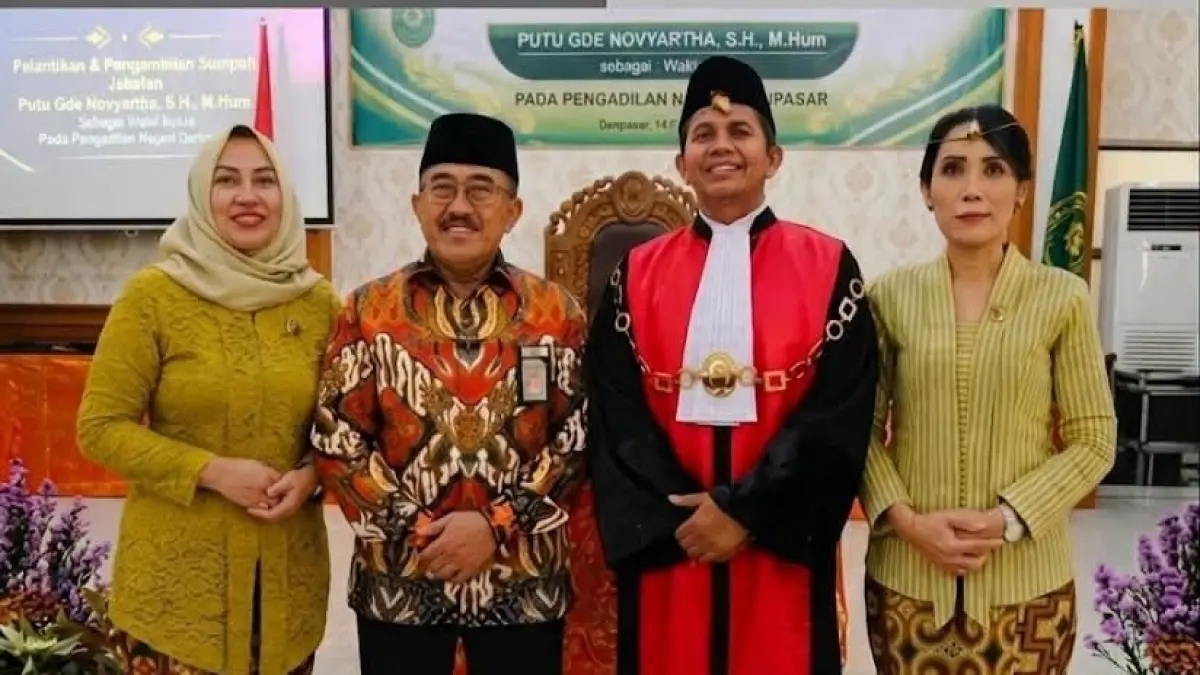 Putu Gde Novyartha resmi dilantik sebagai Ketua Pengadilan Negeri (PN) Denpasar, Selasa (1/9) kemarin. (Foto Maulana Sandijaya)