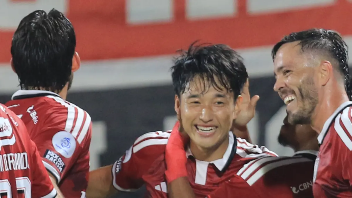 Teppei Yachida mencetak gol perdana Bali United di musim BRI Super League 2026/2027.(Foto Miftahuddin M.Halim)