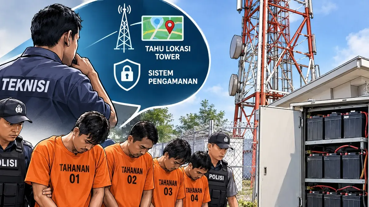 Ilustrasi, polisi menangkap para pencurian Baterai Tower di Jembrana, Bali.(Ai)