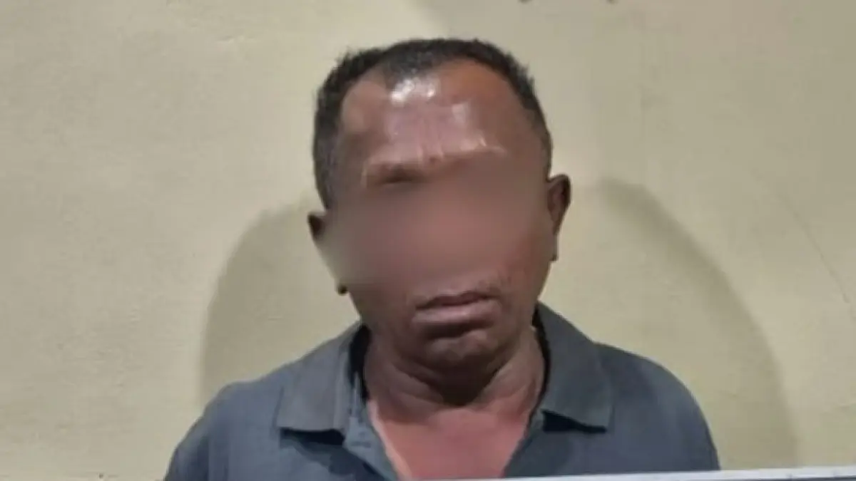 Lelaki berinisial IWT ditangkap polisi karena memalak sopir truk di Jalan IB Mantra, Denpasar. (IST) 