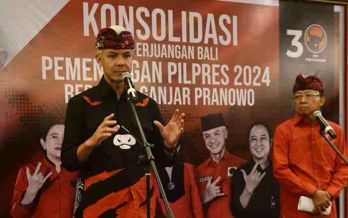 SIAPKAN JURUS RAUP SUARA : Ganjar Pranowo dan Wayan Koster.