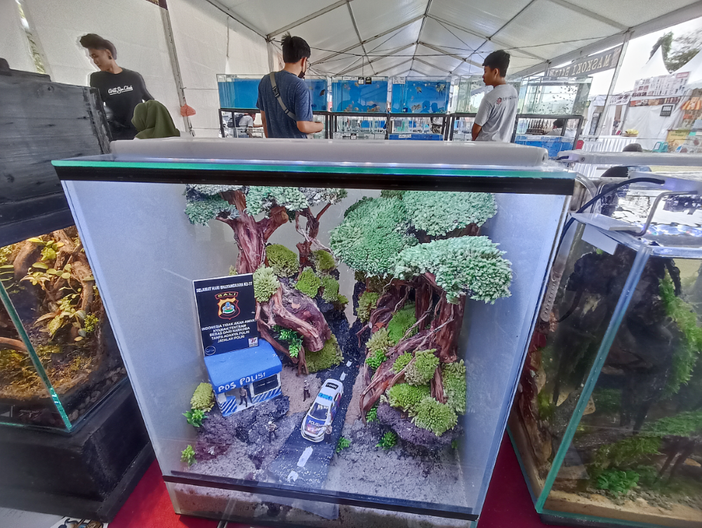 INDAH: Pameran aquaspace yang dihelat ditengah hari Bhayangkara di Renon, 1 Juli 2023.