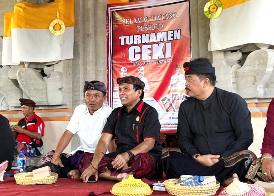 HIMPUN DANA PUNIA: Turnemen Ceki yang dibuka Wakil Bupati Gianyar Anak Agung Mayun, Minggu (6/8/2023)