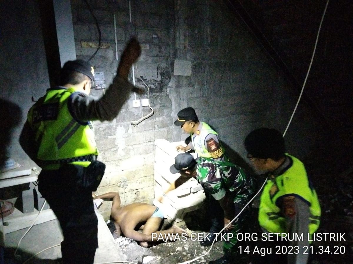 TEGANGAN TINGGI: Slamet Riyanto, 50. Ditemukan tewas hanya mengenakan celana dalam, di tempat proyek rumah di Cemagi, Badung.
