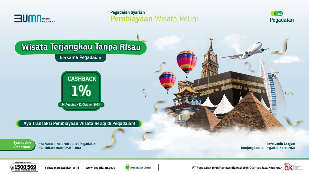 TRAVELING: Pegadaian siap membantu siapapun untuk bisa mewujudkan keinginan berwisata ke destinasi yang diimpikan. (Pegadaian)