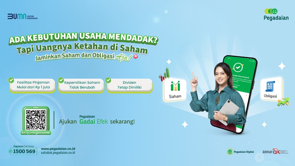 FLEKSIBEL: Pegadaian Gadai Efek memberikan kamu fleksibilitas dalam mendapatkan pinjaman. (PT Pegadaian).