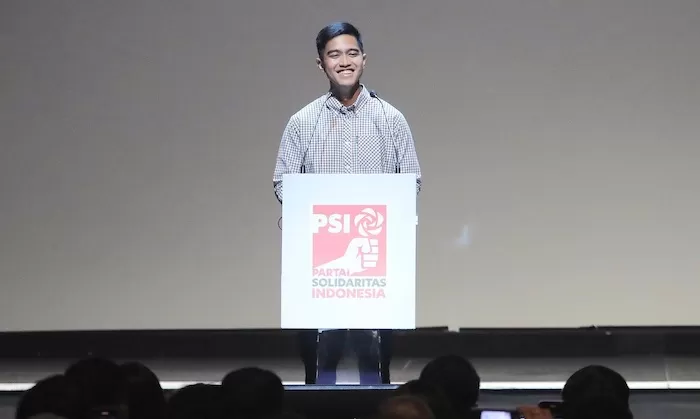 LANGSUNG KETUA: Kaesang Pengarep saat pidato setelah terpilih. (JPG/Jawapos)