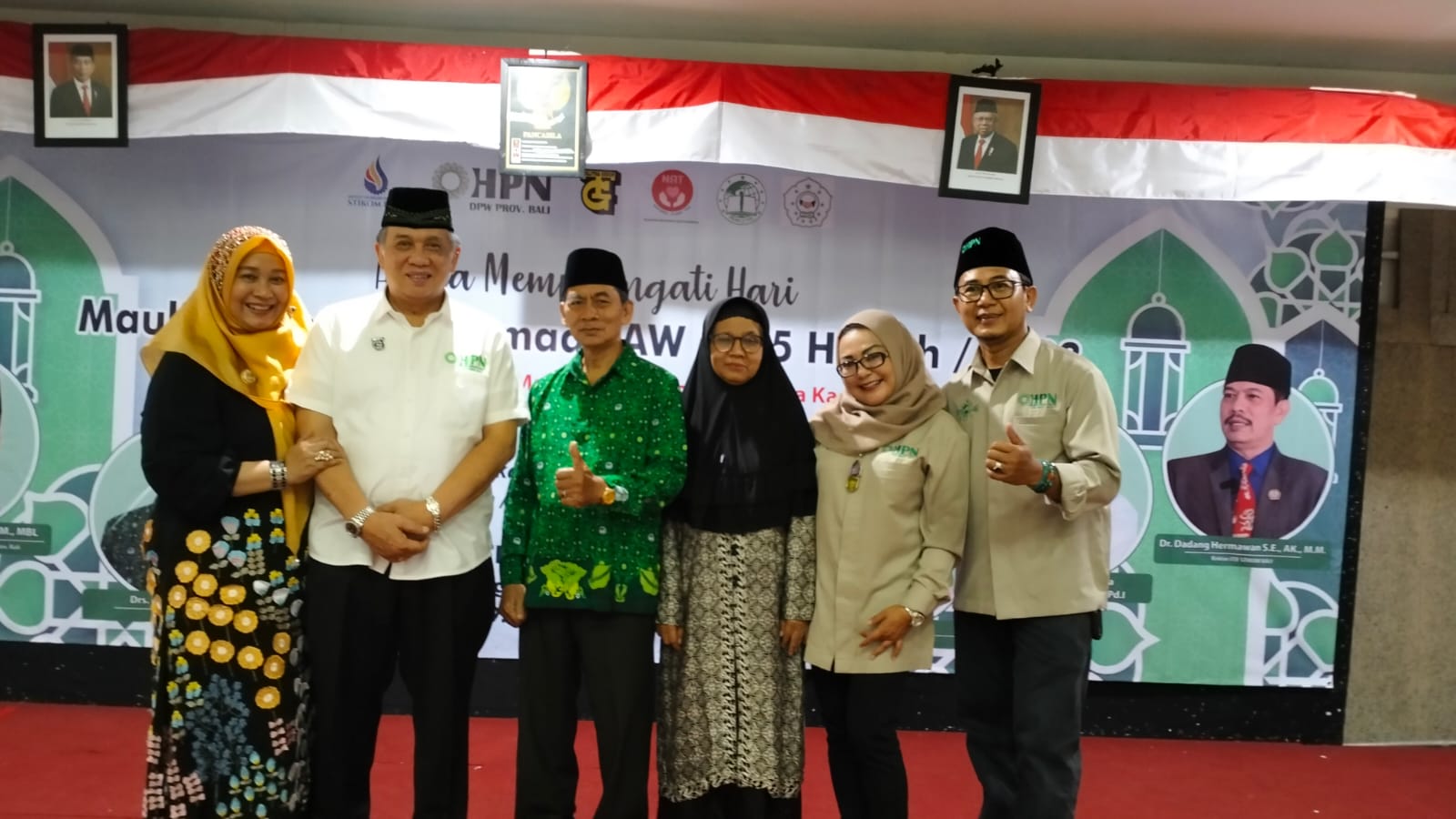 KERJA SAMA GENJOT UMKM: Acara Maulid Nabi Muhammad SAW di Lantai 4 ITB STIKOM Bali, Minggu (15/10/2023). (DPW HPN BALI UNTUK RADAR BALI)