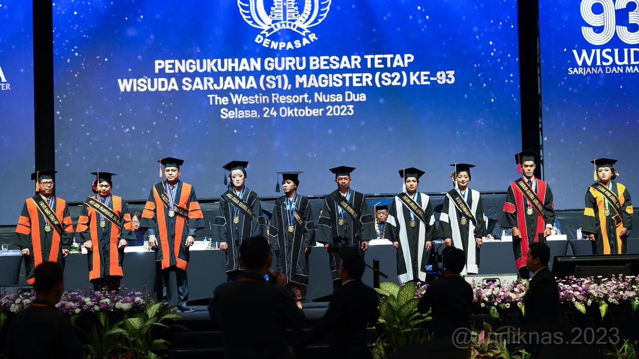 Undiknas menggelar acara wisuda Ke-93 Undiknas di Mangupura Hall, The Westin Resort, Nusa Dua, Bali pada 24 Oktober 2023