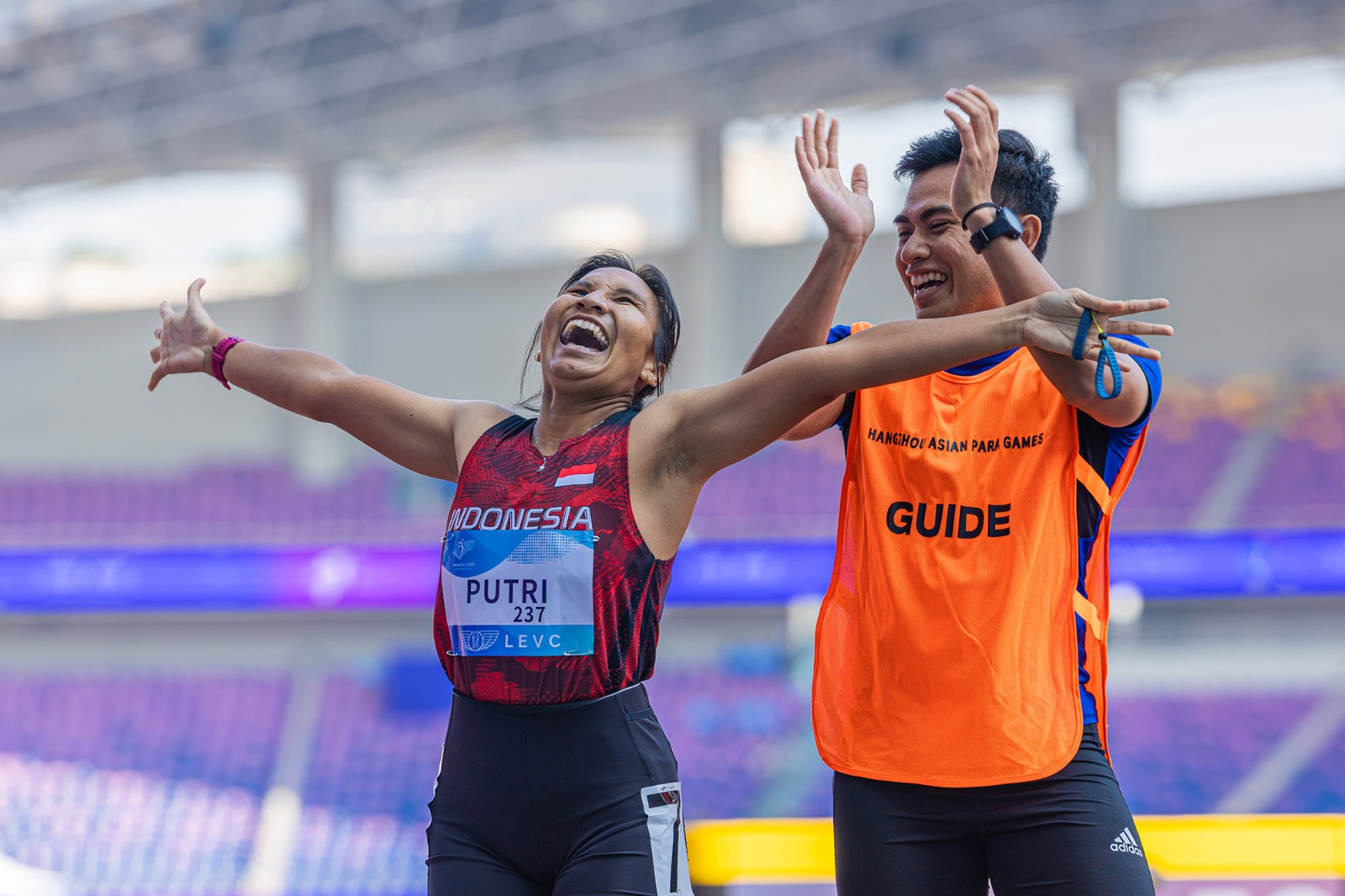 LAMPAUI TARGET: Atlet para atletik asal Bali Ni Made Arianti Putri meraih emas di Asian Game Hangzhou 2022