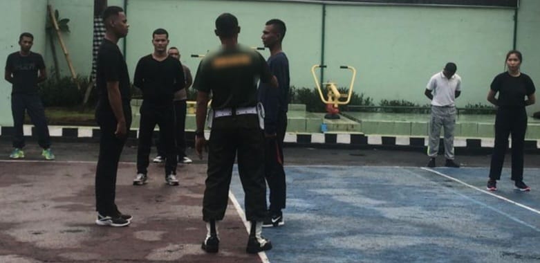 PELATIHAN SATPAM:  Para calon security mendapatkan pelatihan. sebelum disalurkan ke lembaga yang membutuhkan jasa security.