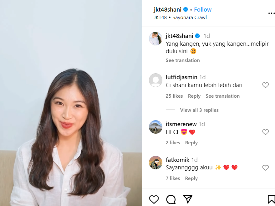 Sumber: instagram.com/jkt48shani