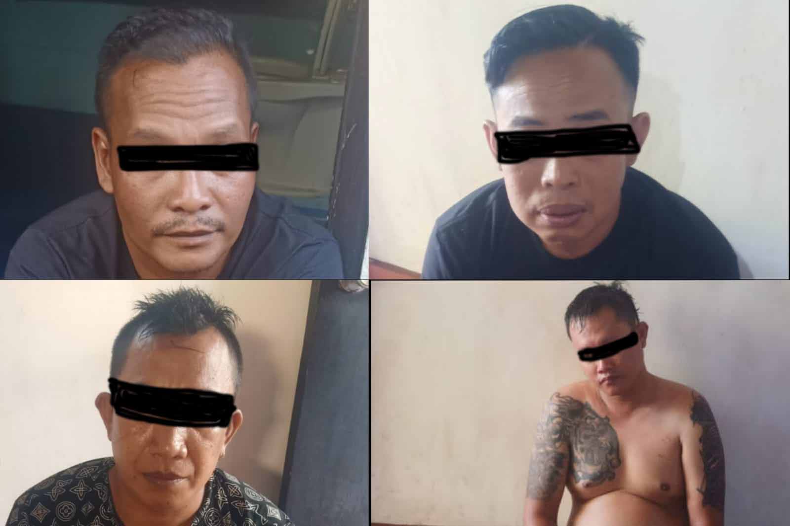 DITANGKAP : Empat orang pelaku penyerangan Kantor Satpol PP ini akhirnya diamankan. (foto: sumber kepolisian untuk radar bali)