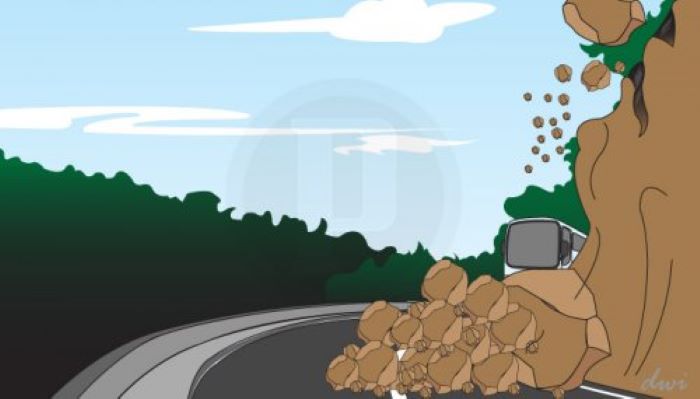 ANTISIPASI: Ilustrasi ancaman bencana longsor disaat musim hujan.