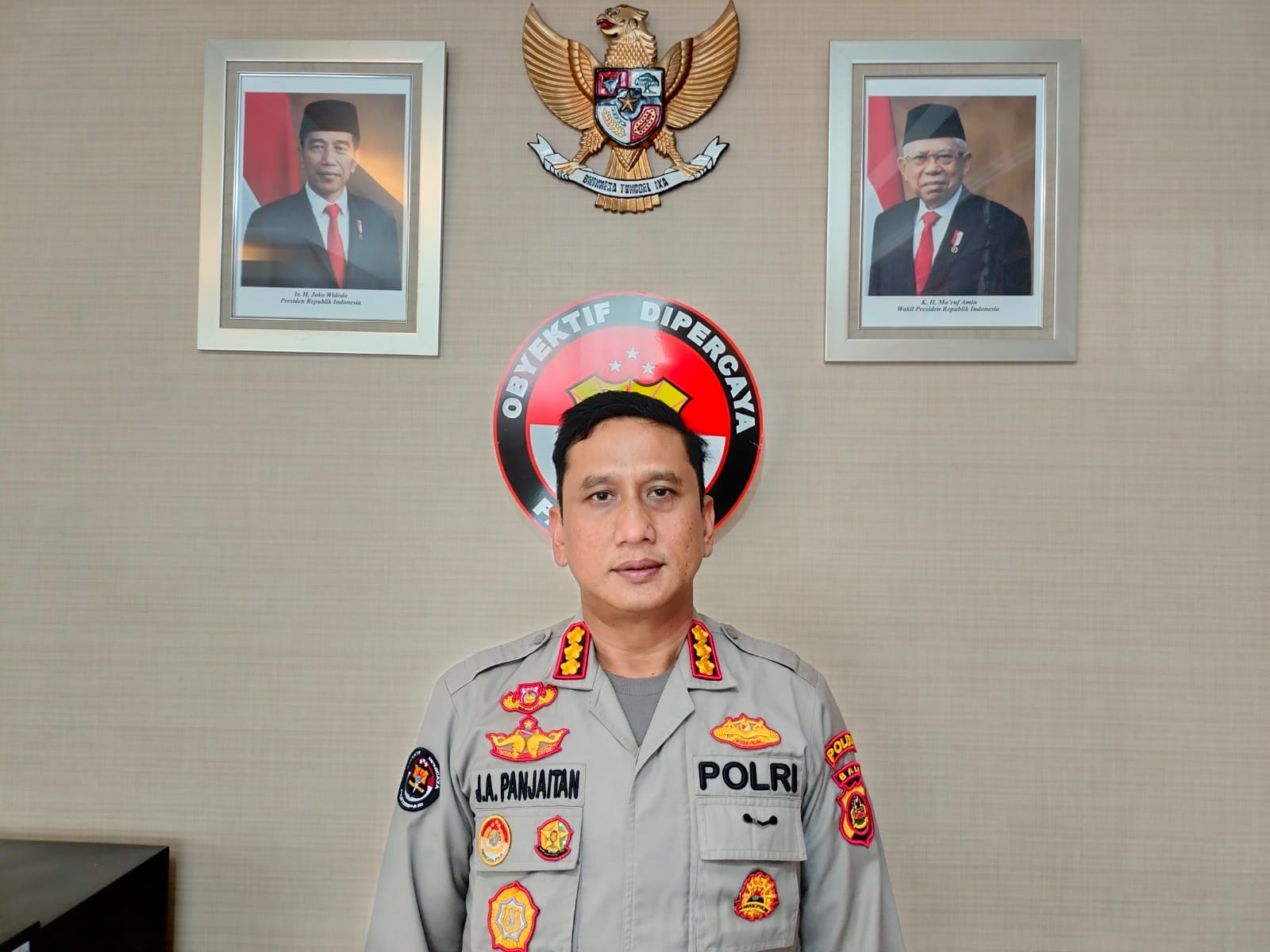 MINTA BUKTI: Kabid Humas Polda Bali Kombespol Jansen Aviatus Panjaitan meminta bos galian C membuktikan tuduhan pemerasan oleh 2 perwira Polda Bali.