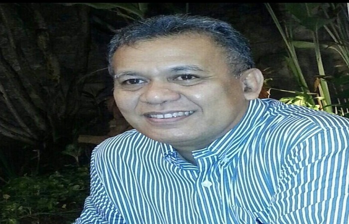 Ricky J.D. Brand, Penasihat Hukum Raden Rulick Setyahadi, Bendahara Yayasan Dhyana Pura periode 2016 &ndash; 2020 saat memberikan keterangan.