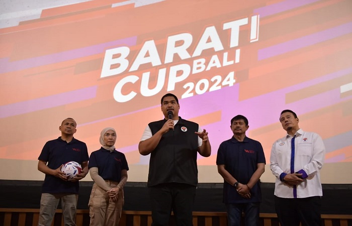 Menteri Pemuda dan Olahraga Republik Indonesia (Menpora RI) Dito Ariotedjo saat melakukan Kick Off BARATI Cup Bali 2024 Road to Gothia Cup di Teater Wisma Kemenpora, Jakarta beberapa waktu lalu.