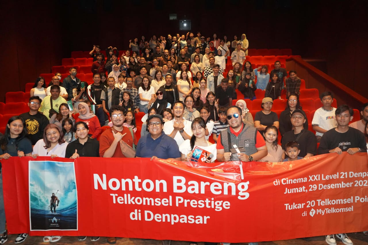 SERU-SERUAN DI AKHIR TAHUN: Nonton bareng Telkomsel di XXI Level 21 Mall Denpasar, Sabtu (30/12/2023). (Telkomsel)