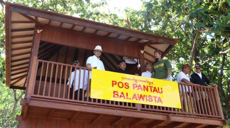 DIRESMIKAN : Peresmian Pos Pantau Balawista di Pantai Segara Ayu Sabtu (30/12/2023). (foto:istimewa)