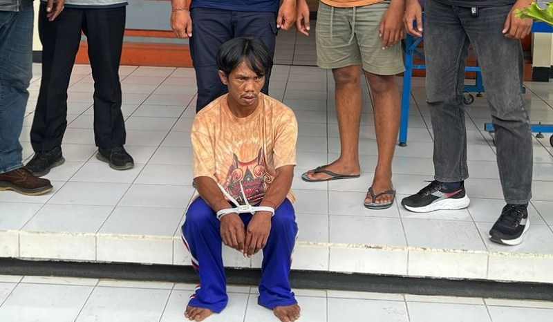 DIRINGKUS : Pelaku penipuan penjualan hasil gabah I Wayan Sulama yang ditangkap Polsek Kerambitan Tabanan. (Istimewa)