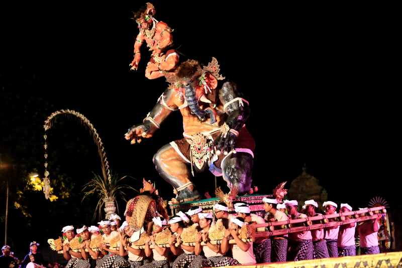 SEMARAK : Suasana lomba ogoh-ogoh di Kabupaten Klungkung 2023. (humas klungkung)