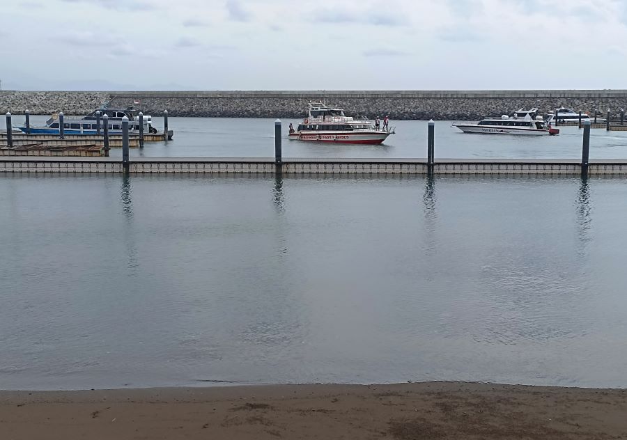 INDAH: Pelabuhan baru pantai Sanur saat ini segera berakhir masa pemeliharaan.