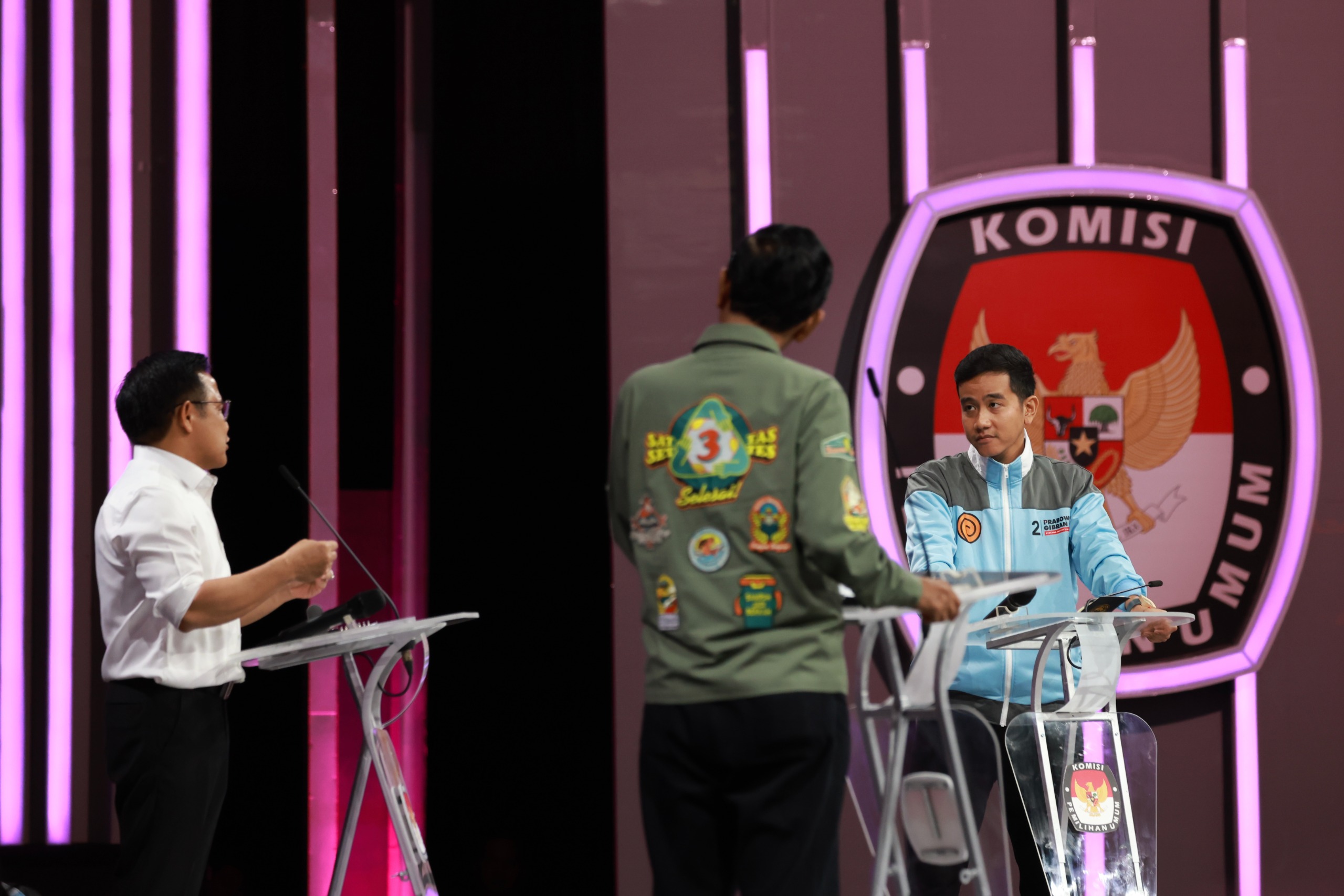 KEMBALI KEPADA PEMIRSA: Cawapres nomor urut 2, Gibran Rakabuming Raka saat menghadapi debat keempat melawan Mahfud MD dan Muhaimin Iskandar