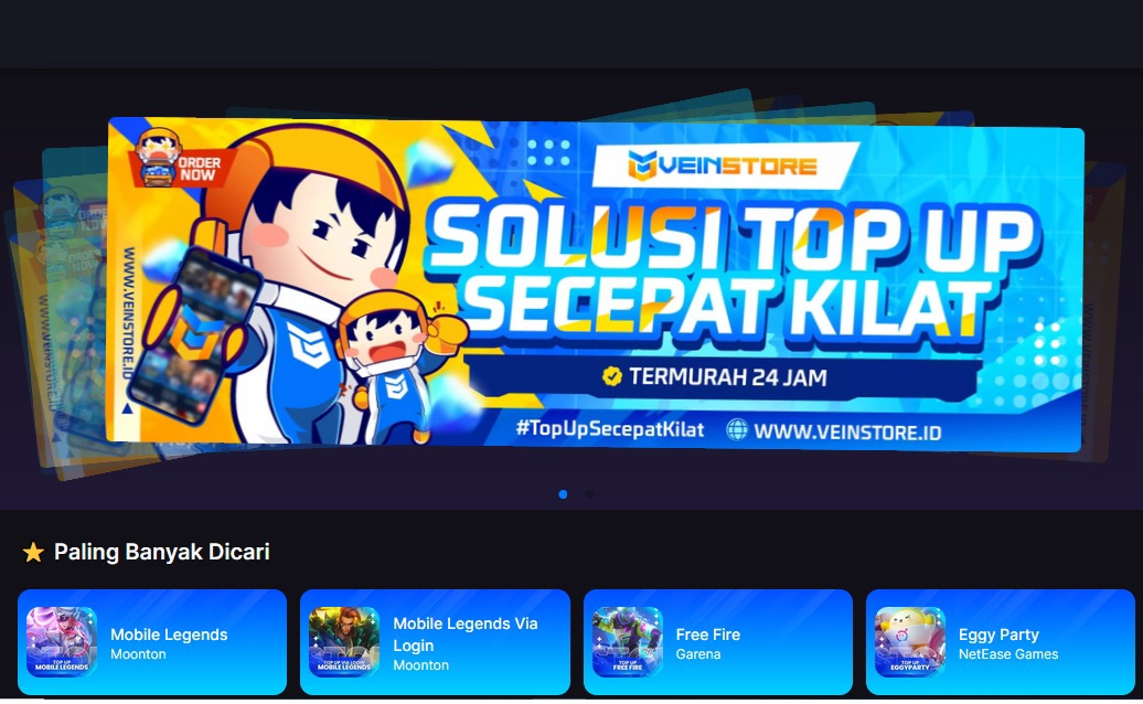 LENGKAP: Koleksi voucher game yang lengkap menjadi salah satu keunggulan utama yang ditawarkan oleh VeinStore.ID.