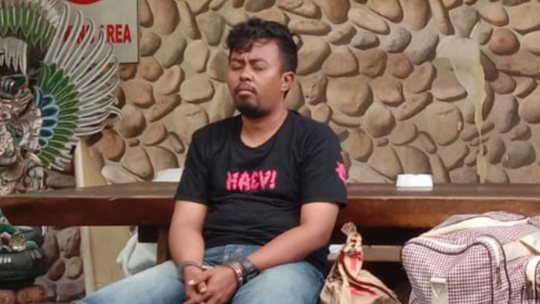 BEJAT: FAR tersangka perkosaan wanita Tiongkok di hotel Ion Benoa, sedang menjalani pemeriksaan di Polresta Denpasar.