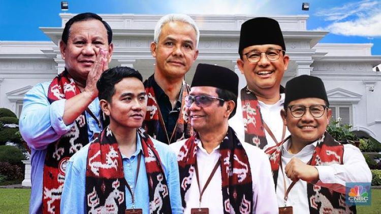 MENGEJUTKAN: Kolase para kandidat paslon capres-cawapres RI di Pemilu 2024. Di Bali malah dimenangkan Prabowo Gibran.