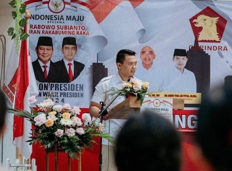 DUA KALI LIPAT: Ketua Gerindra Denpasar, Ida Bagus Yoga Adi Putra  menuturkan suara Gerindra meningkat drastis karena dua hal.