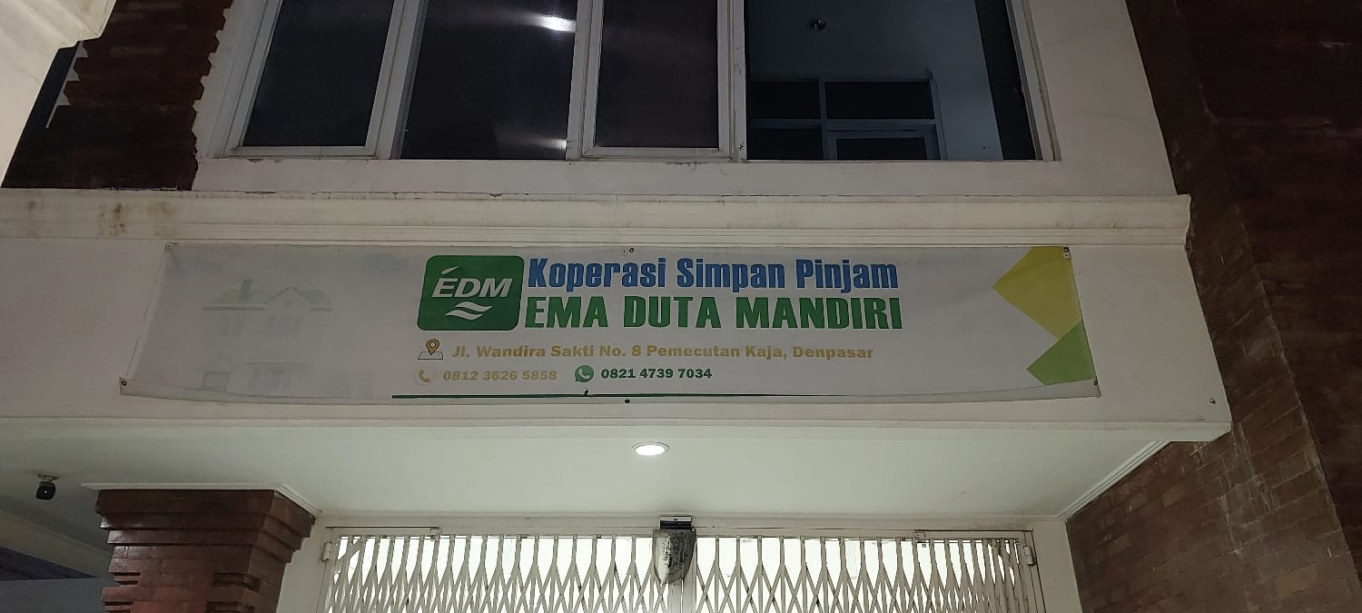 FAKTA BERBALIK: Koperas Ema Duta Mandiri (EDM)di jalan Wandira Sakti Pemecutan Kaja Denpasar.