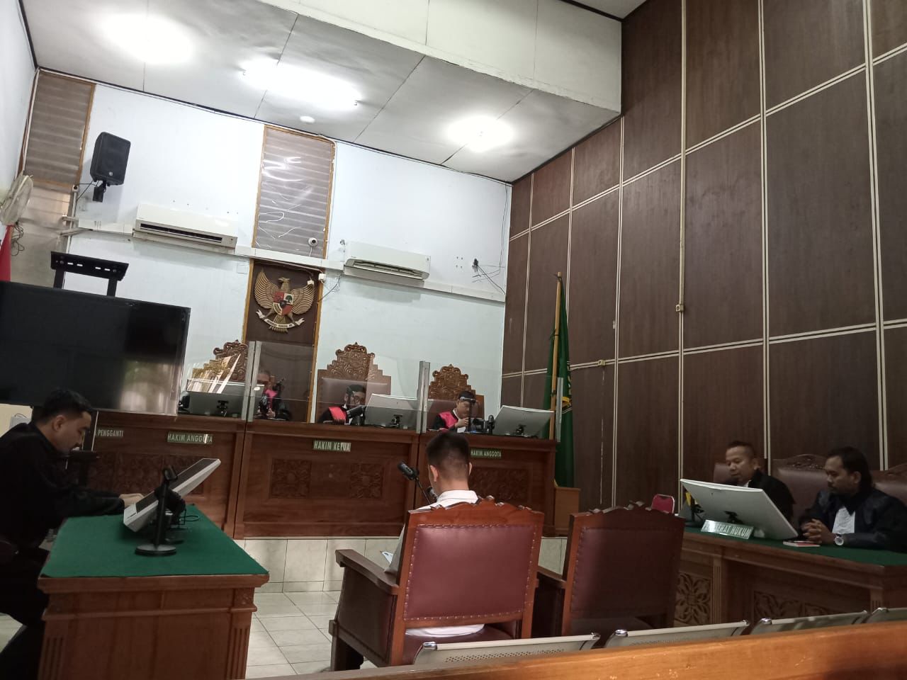 AGENDA EKSEPSI: Suasana sidang Christopher Stefanus Budiono (CSB) di Pengadilan Negeri Jakarta Selatan. (Togar Situmorang)