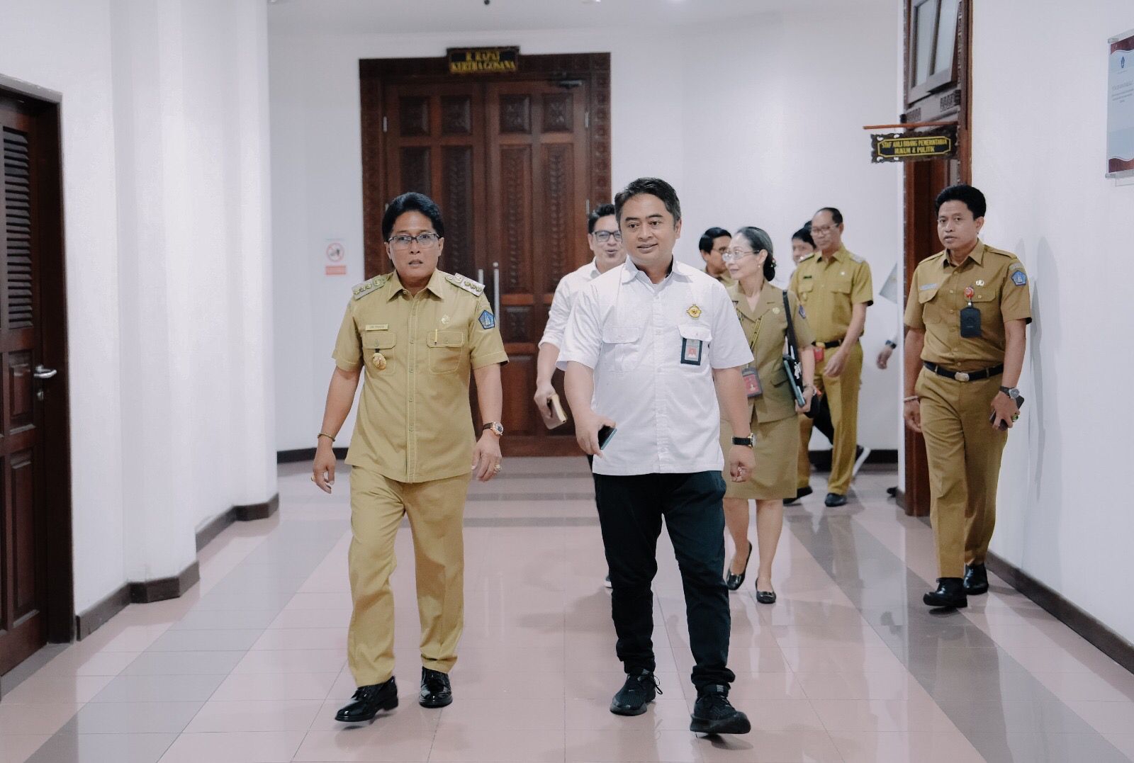 EXIT MEETING: Bupati Nyoman Giri Prasta (kiri) dan Ketua BPK RI Perwakilan Bali IGN Satria Perwira, Senin (4/3/2024). (Prokompim Badung)