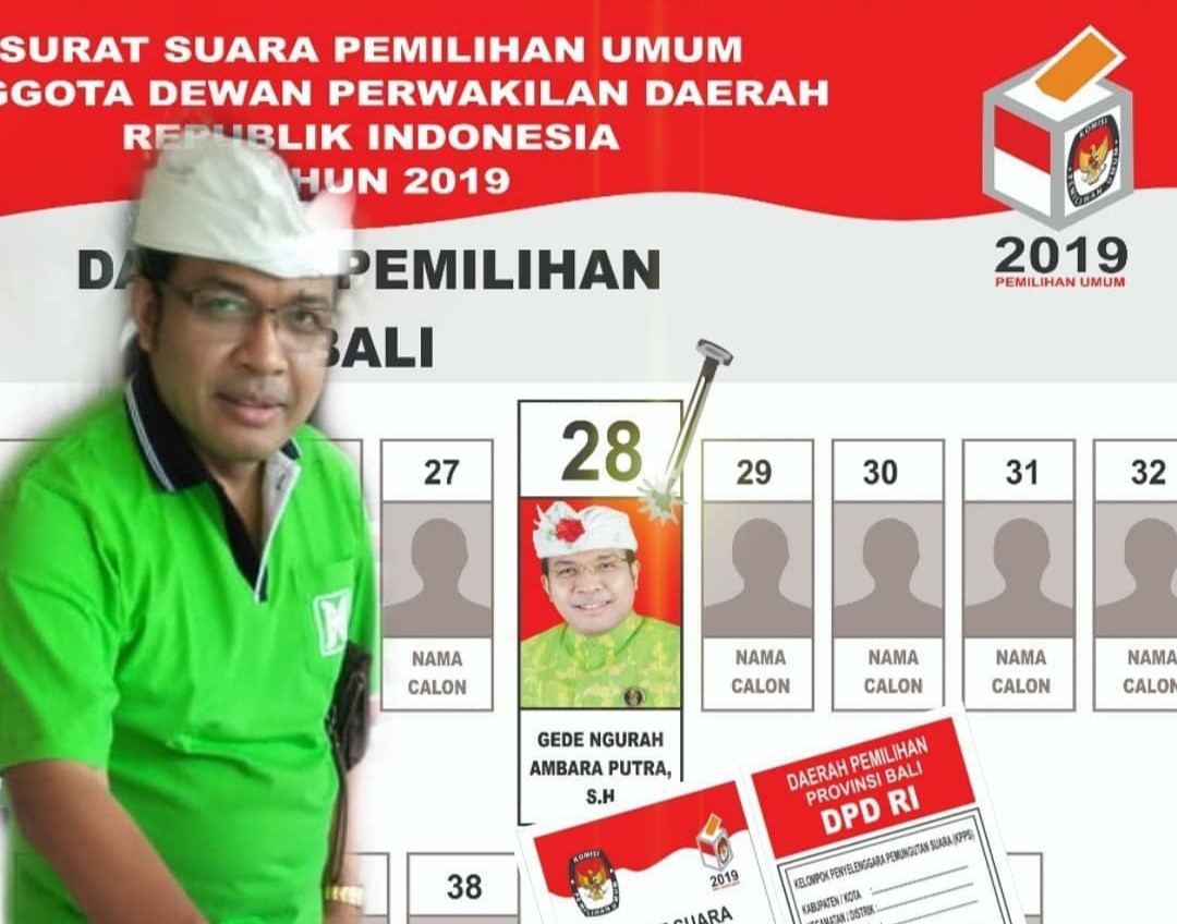 PAW: Gede Ngurah Ambara Putra saat mengikuti kontestasi calon DPD RI di Pemilu 2029 silam. Kamis, 28 Maret 2024 Ambara dilantik gantikan AWK.